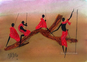 アフリカ人 Painting - 丸太議会アフリカ人